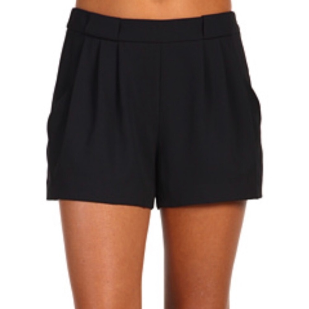 BCBG Maxazria Black Pleated ‘Burke’ Shorts